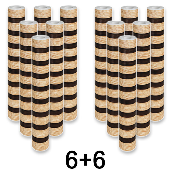 6x Holzoptik-Wandaufkleber – 300 x 45 cm, PVC, abziehen und aufkleben | LINEWALL 1+1 GRATIS